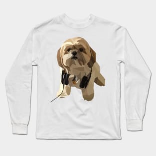 Shitzu Awesome dog geometric Long Sleeve T-Shirt